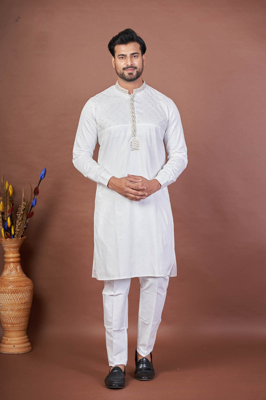 The White Legacy – Giza Cotton Hand Embroidered Kurta
