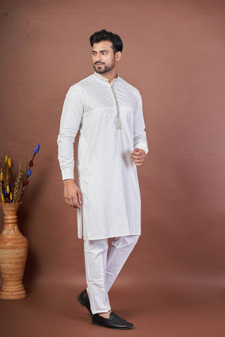 The White Legacy – Giza Cotton Hand Embroidered Kurta