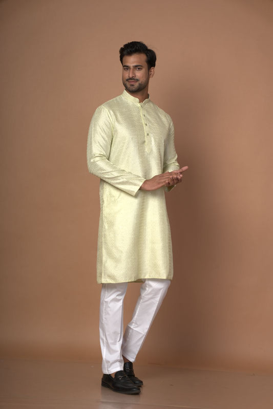Sequence Dopion Silk Pista green Kurta