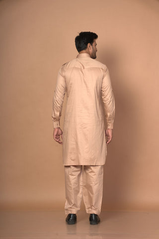 Brown Colour Panthani Salwar Set With Cuff Sleeves Style