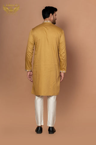 The Yellow Craft – Giza Cotton Embroidered Kurta