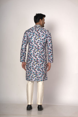 Printed Multicolour Designer Kurta