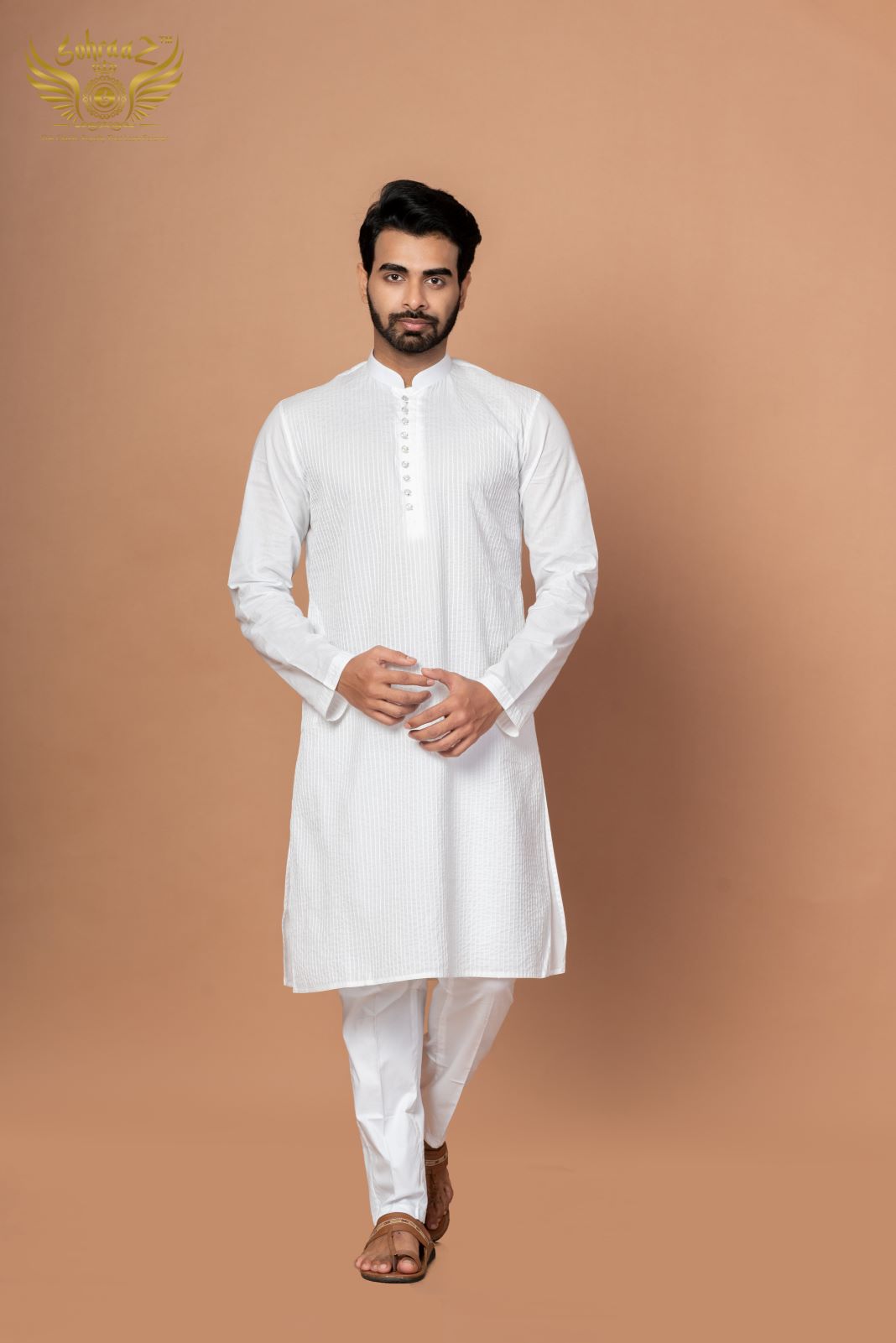 Pure White Cotton Kurta with Premium Thread Embroidery